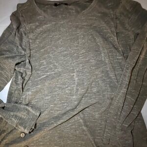 Quinee Olive Green Casual Maternity Nursing Tunic Top Shirt Side Buttons